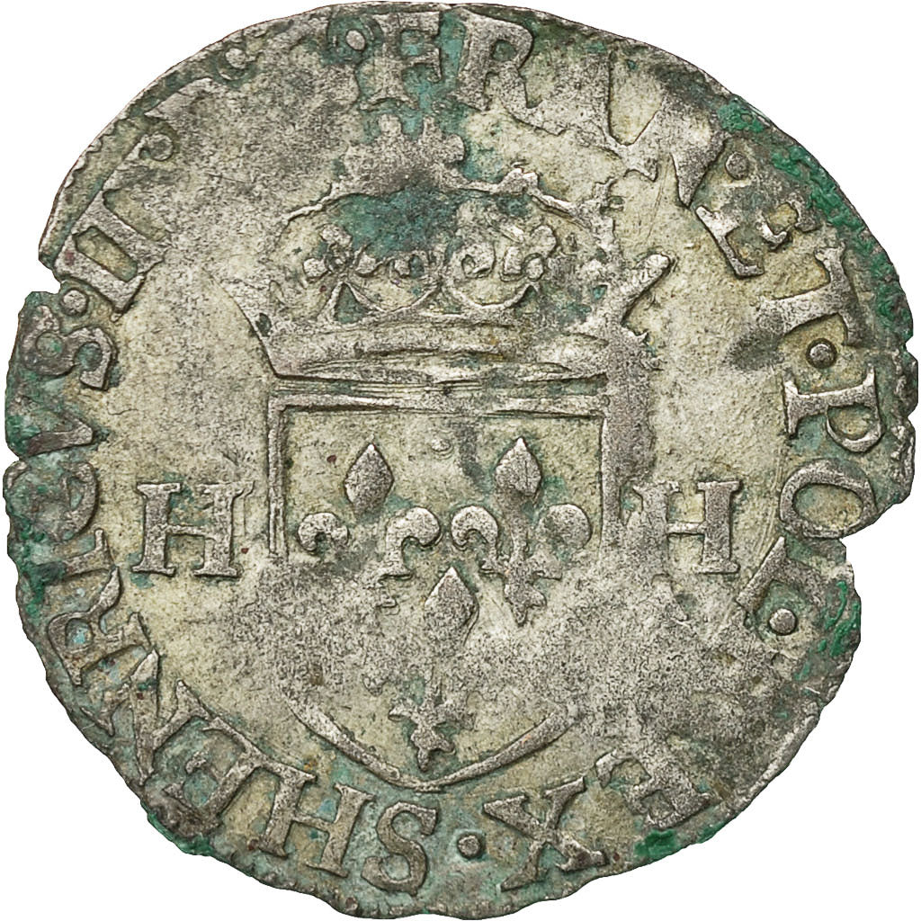 Münze, Frankreich, Henri III, Douzain, 1577, Troyes, S+, Billon, Sombart:4398