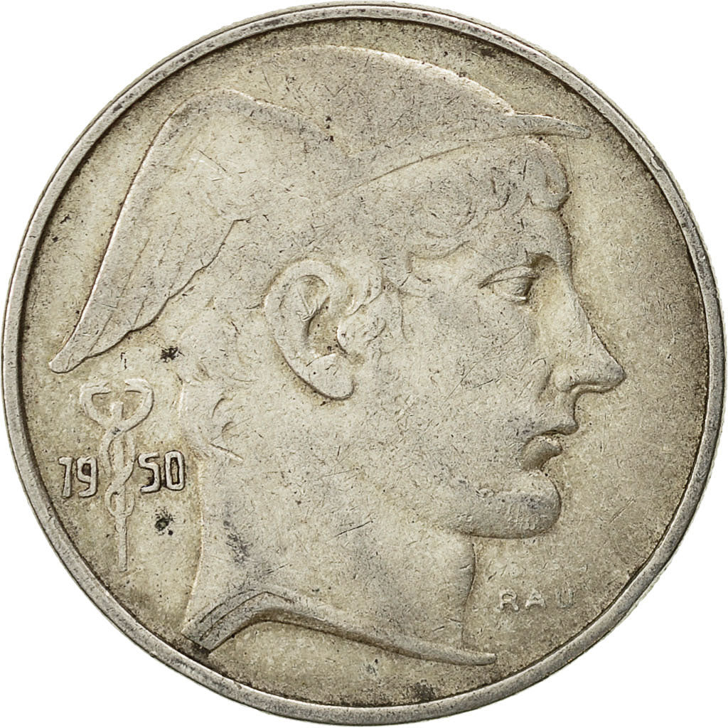 Coin, Belgium, 20 Francs, 20 Frank, 1950, EF(40-45), Silver, KM:140.1