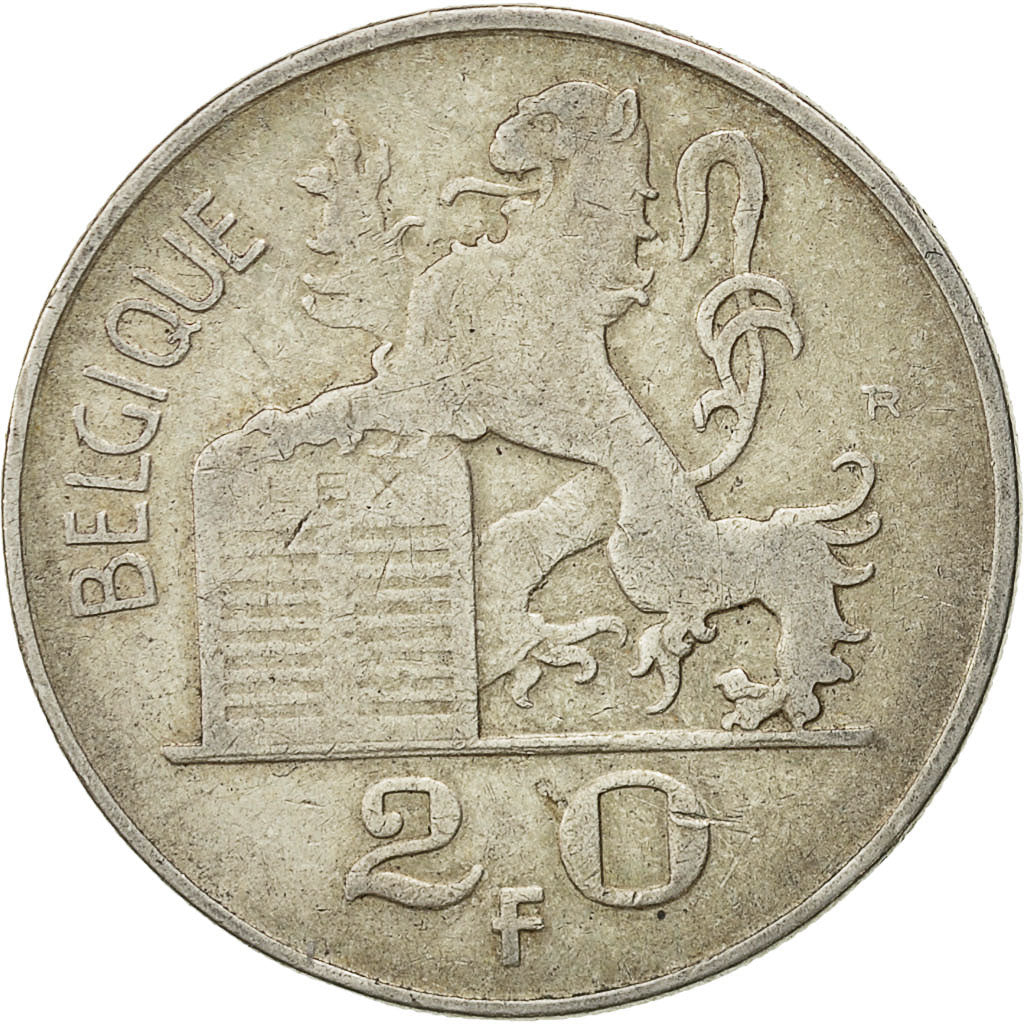 Coin, Belgium, 20 Francs, 20 Frank, 1950, EF(40-45), Silver, KM:140.1