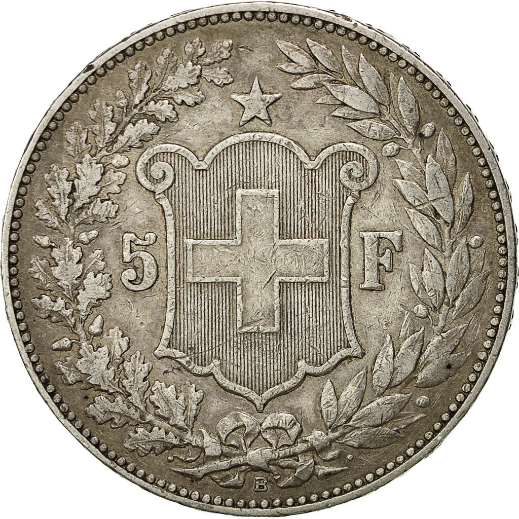 Coin, Switzerland, 5 Francs, 1904, Bern, EF(40-45), Silver, KM:34