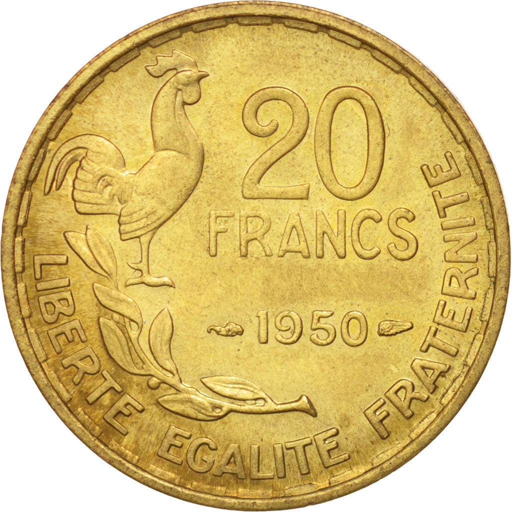 Monnaie, France, Guiraud, 20 Francs, 1950, Paris, SPL, Aluminum-Bronze, KM:916.1