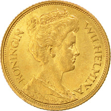 Coin, Netherlands, Wilhelmina I, 5 Gulden, 1912, AU(55-58), Gold, KM:151