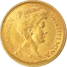 Coin, Netherlands, Wilhelmina I, 5 Gulden, 1912, AU(55-58), Gold, KM:151