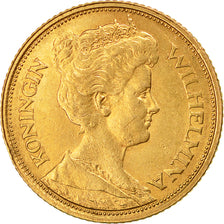 Coin, Netherlands, Wilhelmina I, 5 Gulden, 1912, AU(55-58), Gold, KM:151