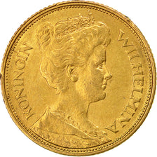 Coin, Netherlands, Wilhelmina I, 5 Gulden, 1912, AU(55-58), Gold, KM:151