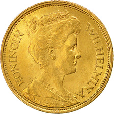 Coin, Netherlands, Wilhelmina I, 5 Gulden, 1912, AU(55-58), Gold, KM:151