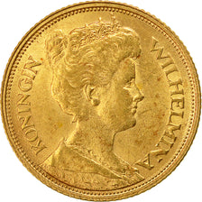 Coin, Netherlands, Wilhelmina I, 5 Gulden, 1912, AU(55-58), Gold, KM:151