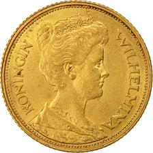 Coin, Netherlands, Wilhelmina I, 5 Gulden, 1912, AU(55-58), Gold, KM:151