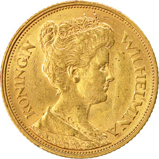 Coin, Netherlands, Wilhelmina I, 5 Gulden, 1912, AU(55-58), Gold, KM:151