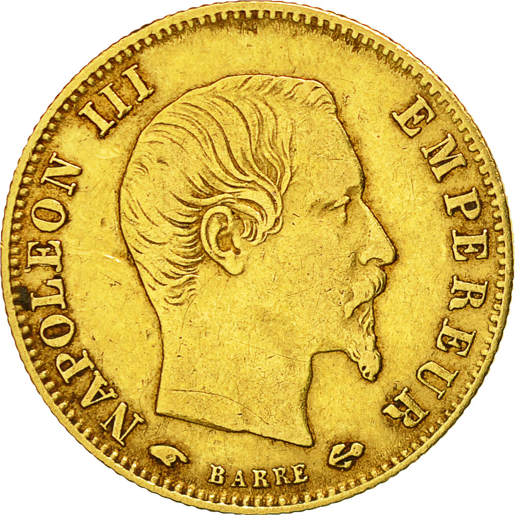 Moneta, Francia, Napoleon III, Napoléon III, 5 Francs, 1859, Paris, BB, Oro
