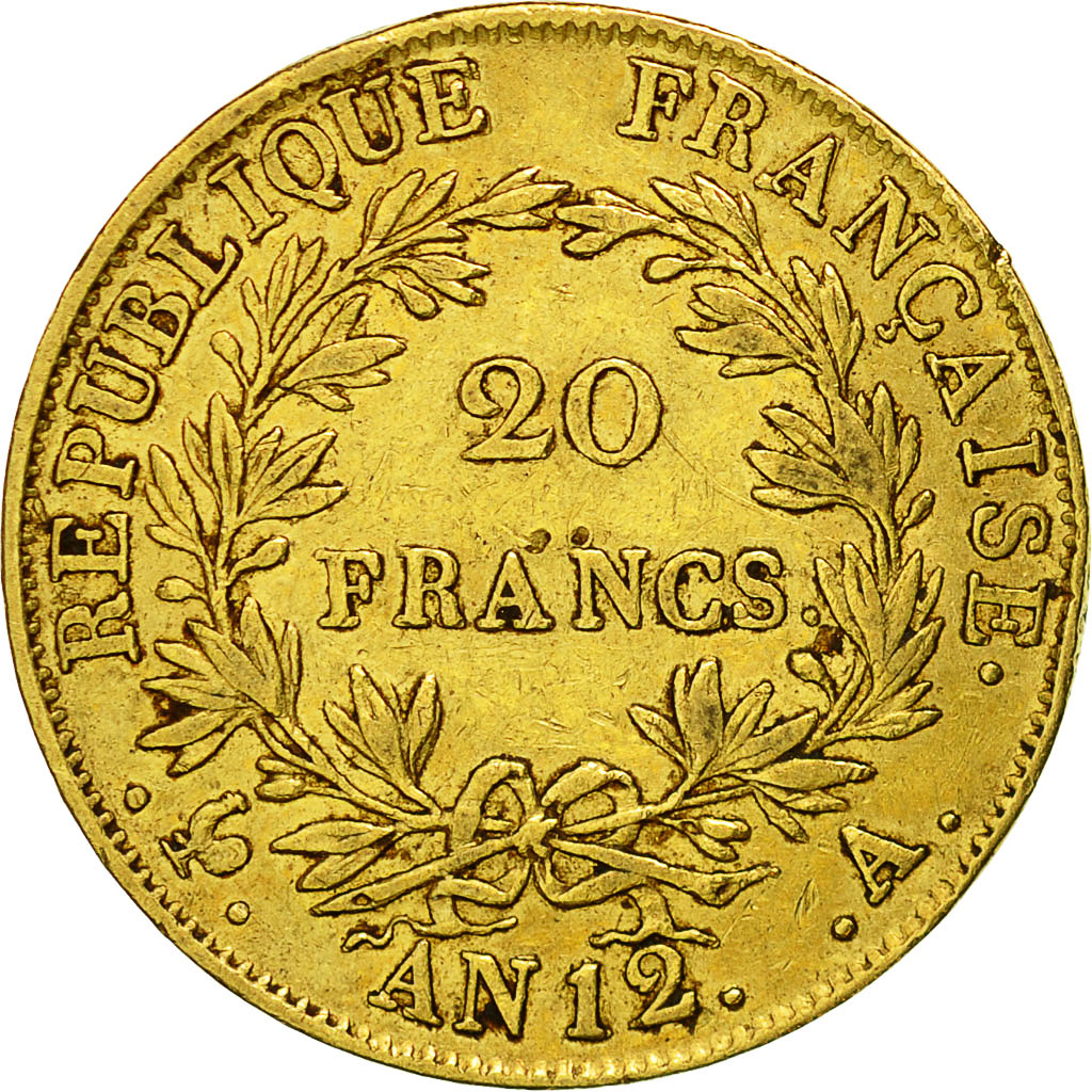 Moneta, Francia, Napoléon I, 20 Francs, 1804, Paris, BB+, Oro, KM:661