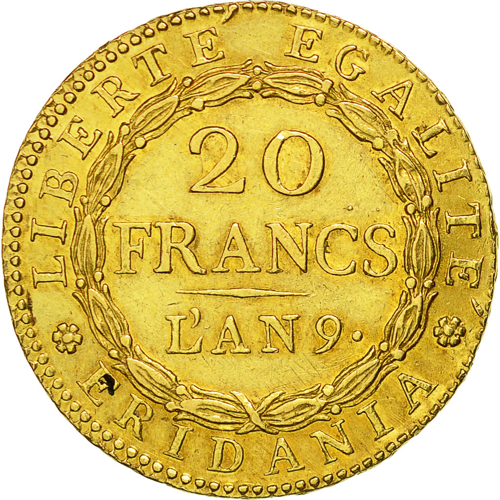 Coin, ITALIAN STATES, PIEDMONT REPUBLIC, 20 Francs, 1800, Marengo, AU(55-58)