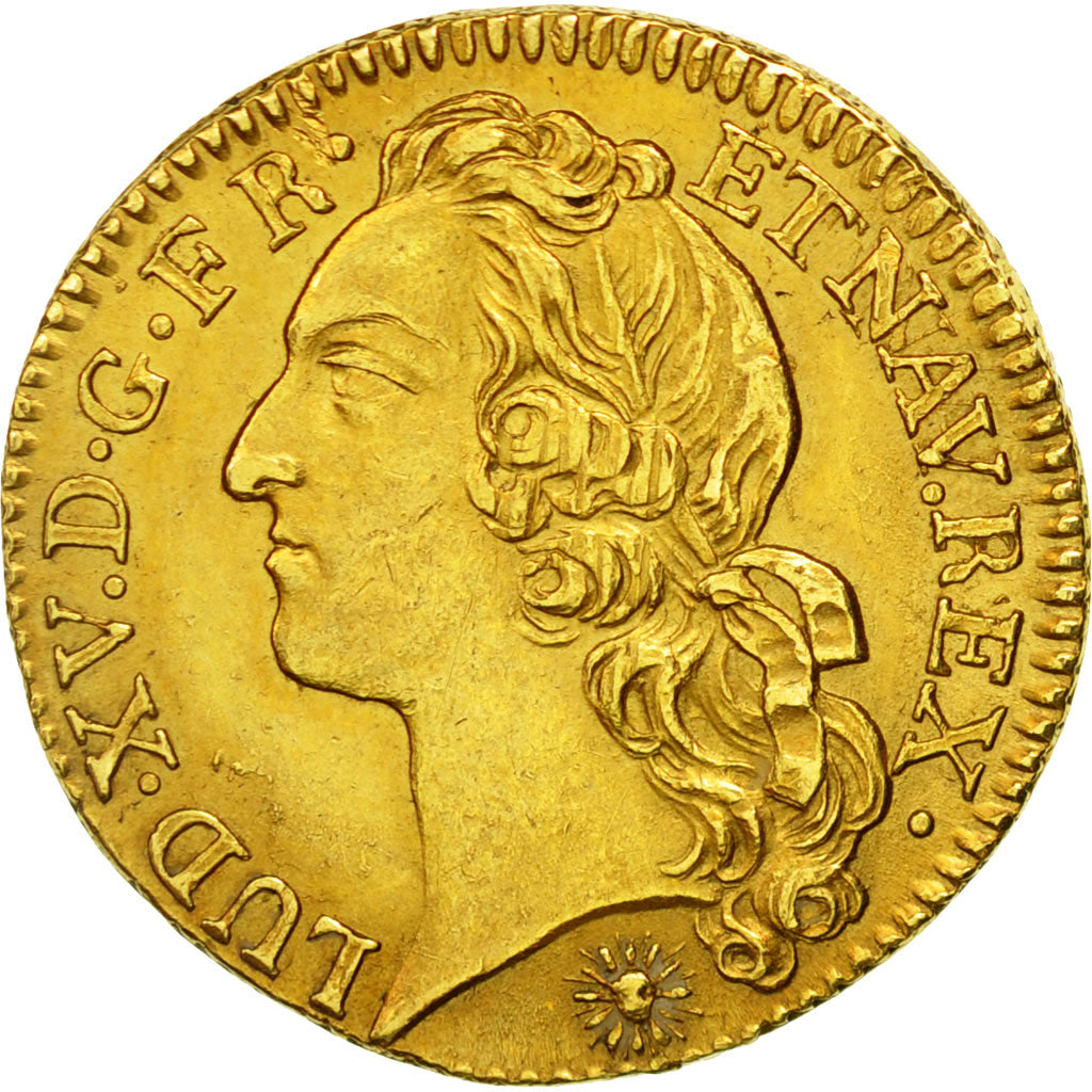 Moneta, Francia, Louis XV, Louis d'or au bandeau, Louis d'Or, 1743, Lyons, BB+