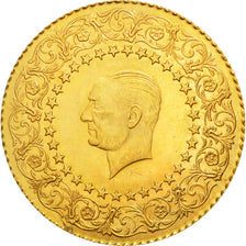 Coin, Turkey, 250 Kurush, 1967, MS(60-62), Gold, KM:873