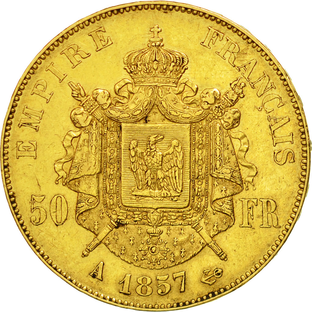 Coin, France, Napoleon III, Napoléon III, 50 Francs, 1857, Paris, EF(40-45)
