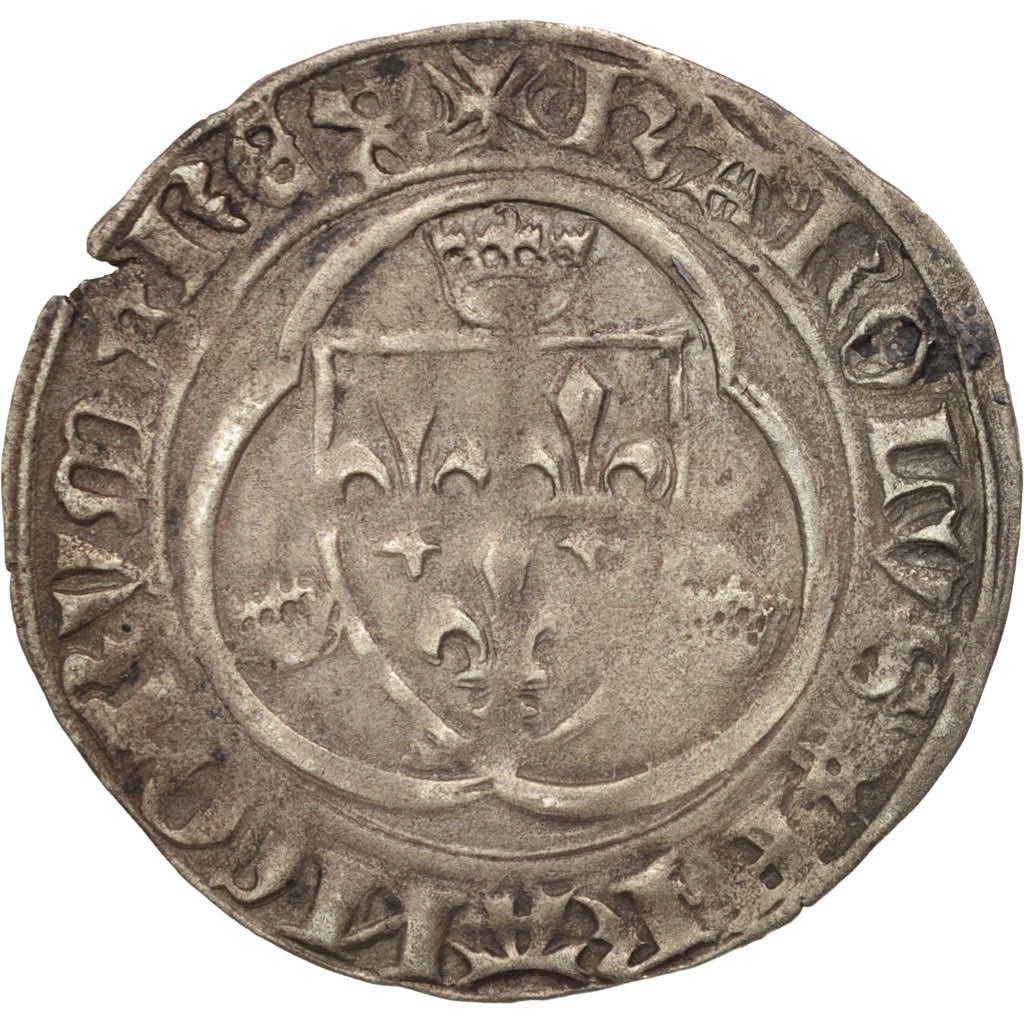 France, Charles VIII, Blanc à la couronne, Rouen, Duplessy 587