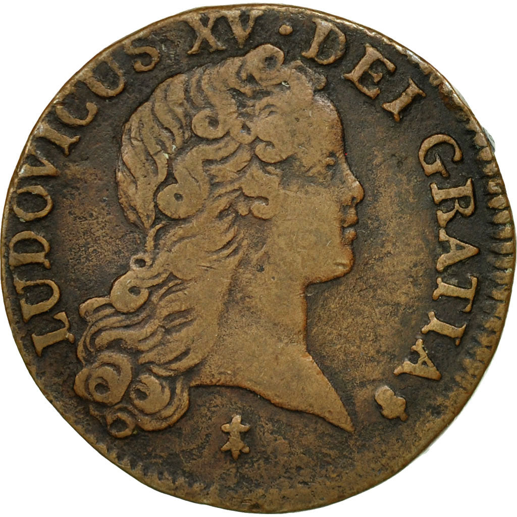 Monnaie, France, Louis XV, Sol au buste enfantin, Sol, 1720, Reims, TB+, Cuivre