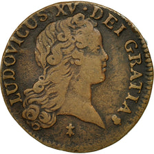 Monnaie, France, Louis XV, Sol au buste enfantin, Sol, 1720, Reims, TB+, Cuivre