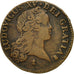 Monnaie, France, Louis XV, Sol au buste enfantin, Sol, 1720, Reims, TB+, Cuivre