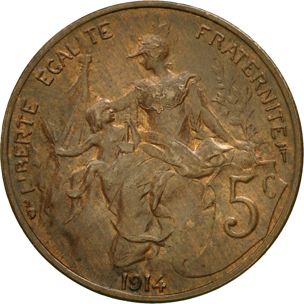 Coin, France, Dupuis, 5 Centimes, 1914, Paris, AU(55-58), Bronze, KM:842
