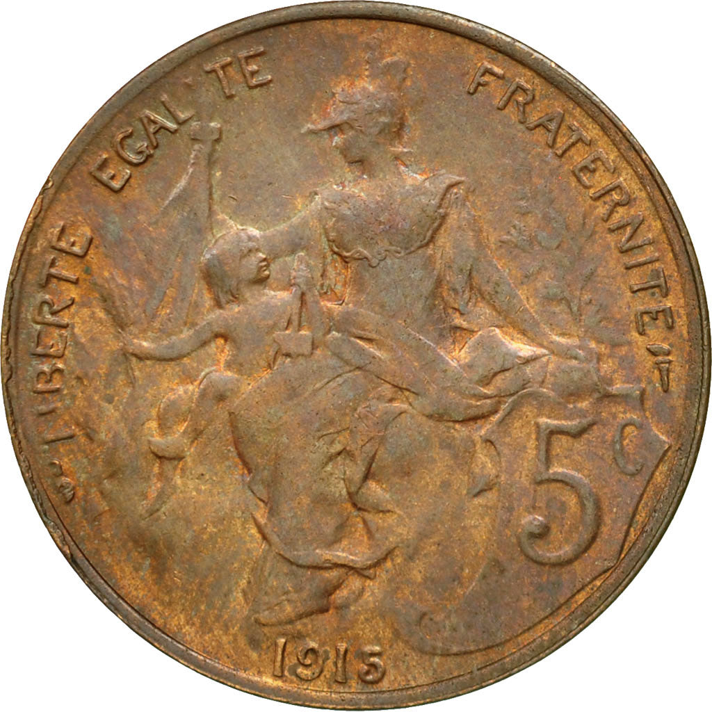 Coin, France, Dupuis, 5 Centimes, 1915, Paris, AU(55-58), Bronze, KM:842