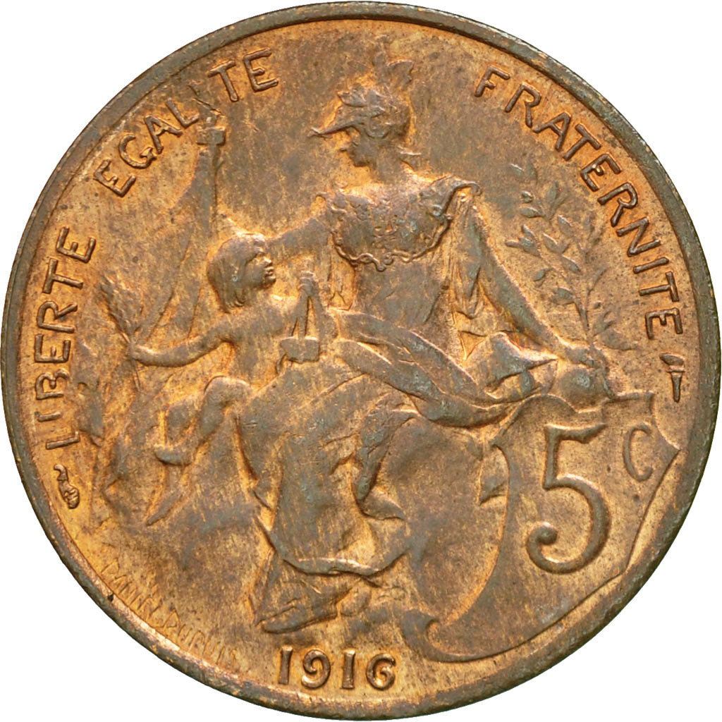 Moneta, Francia, Dupuis, 5 Centimes, 1916, Paris, SPL, Bronzo, KM:842