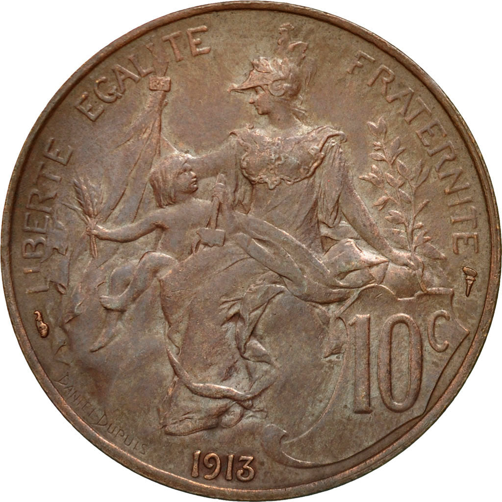 Coin, France, Dupuis, 10 Centimes, 1913, Paris, AU(55-58), Bronze, KM:843