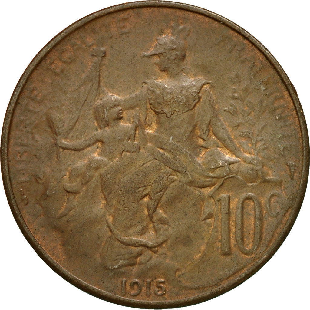 Coin, France, Dupuis, 10 Centimes, 1915, Paris, AU(55-58), Bronze, KM:843