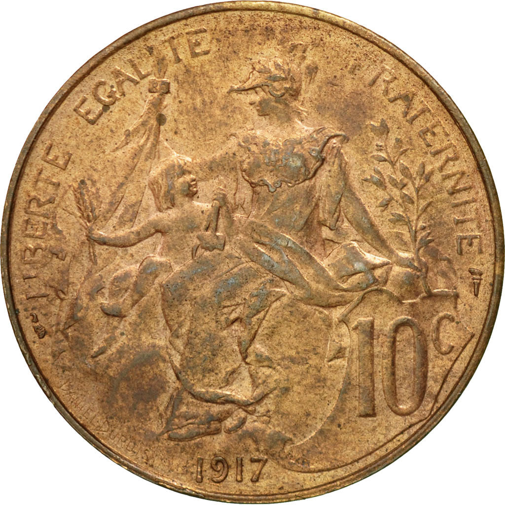 Coin, France, Dupuis, 10 Centimes, 1917, Paris, MS(60-62), Bronze, KM:843