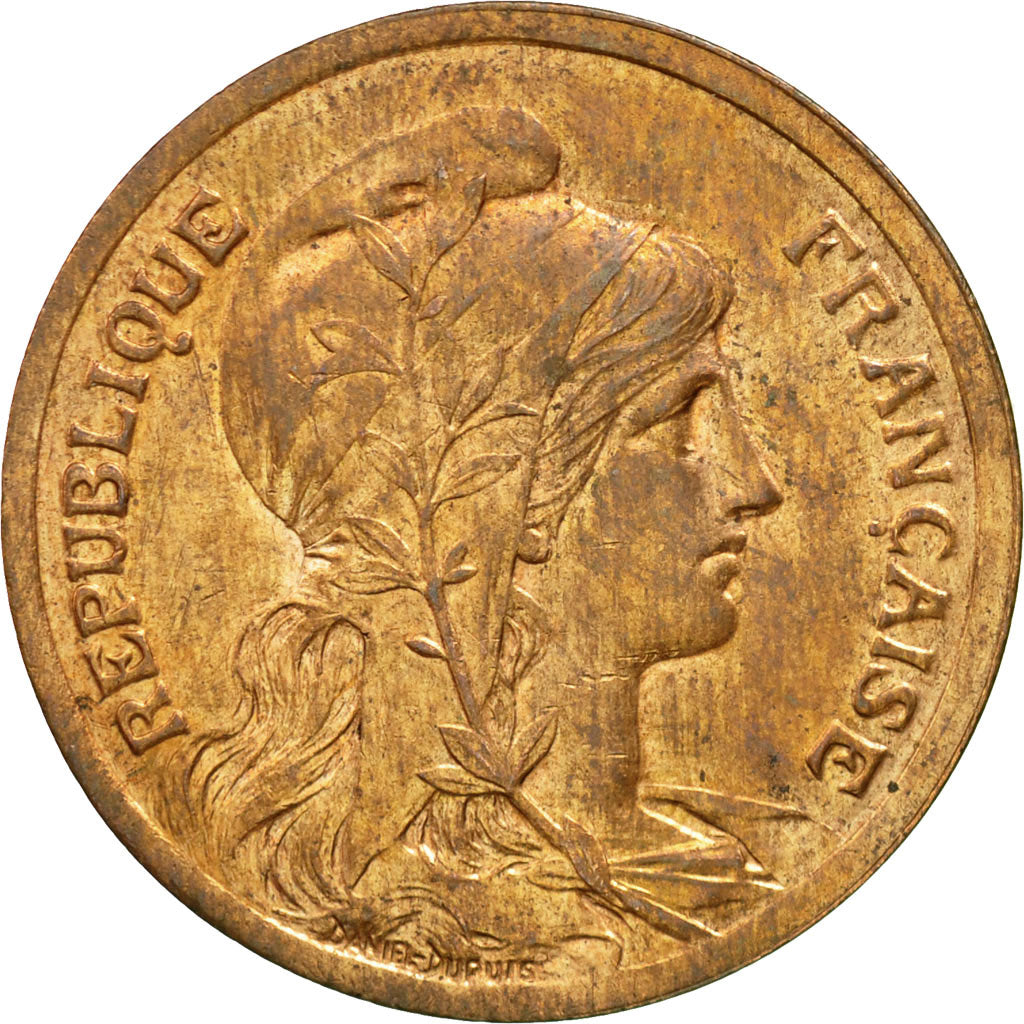 Moneda, Francia, Dupuis, 10 Centimes, 1920, Paris, EBC+, Bronce, KM:843