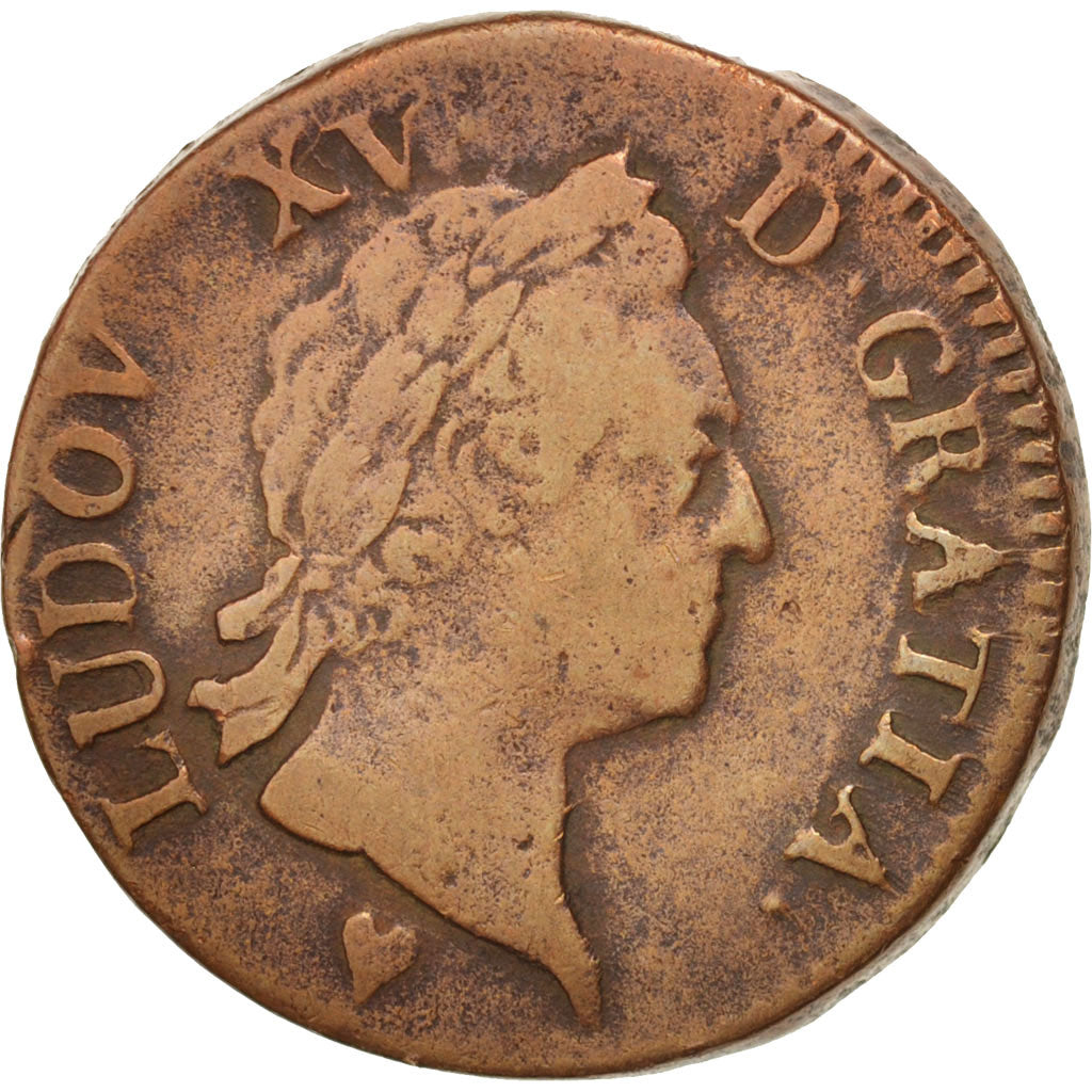 Monnaie, France, Louis XV, Sol à la vieille tête, Sol, 1771, Strasbourg, TB