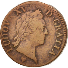 Monnaie, France, Louis XV, Sol à la vieille tête, Sol, 1771, Strasbourg, TB