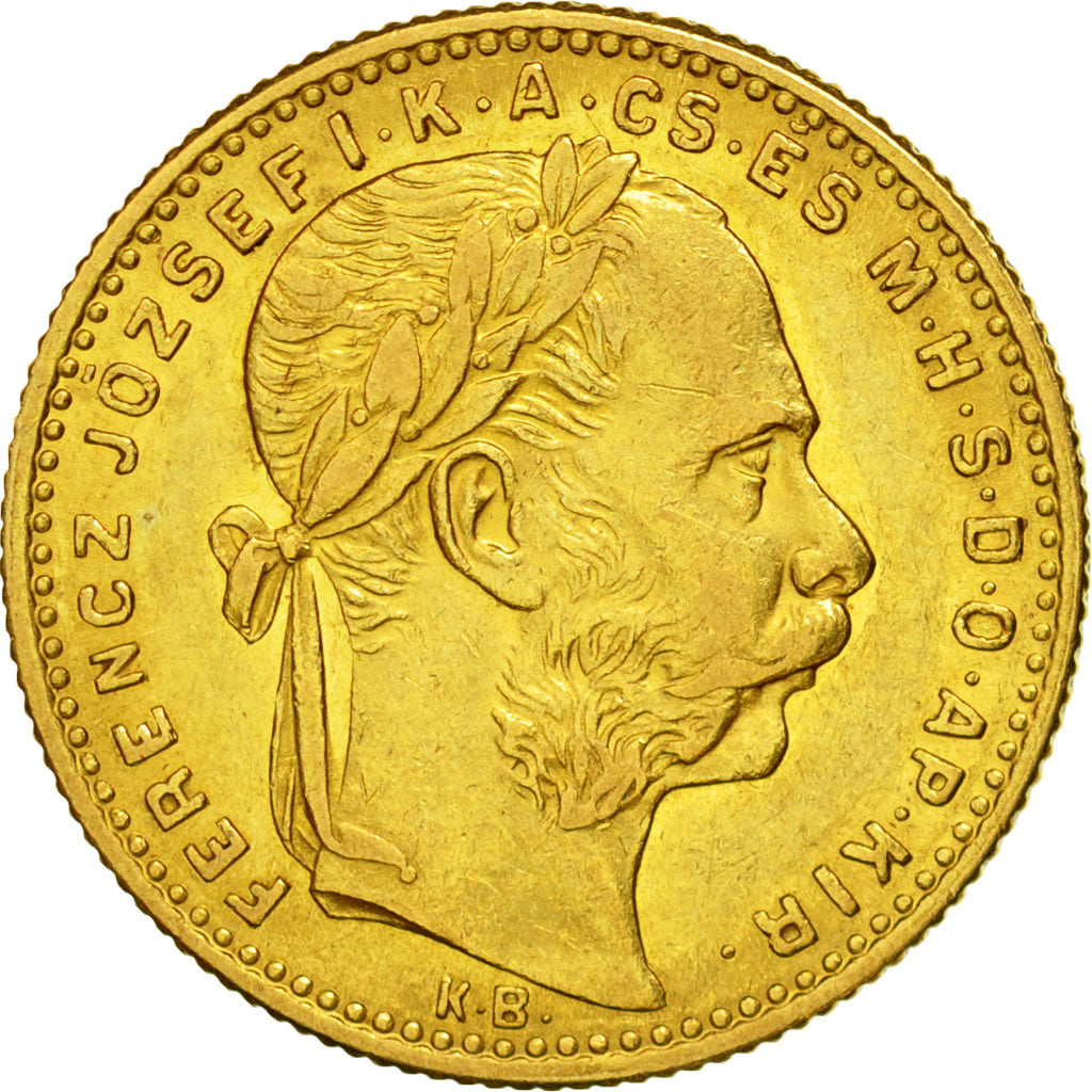 Munten, Hongarije, Franz Joseph I, 8 Forint 20 Francs, 1891, Kormoczbanya, ZF+