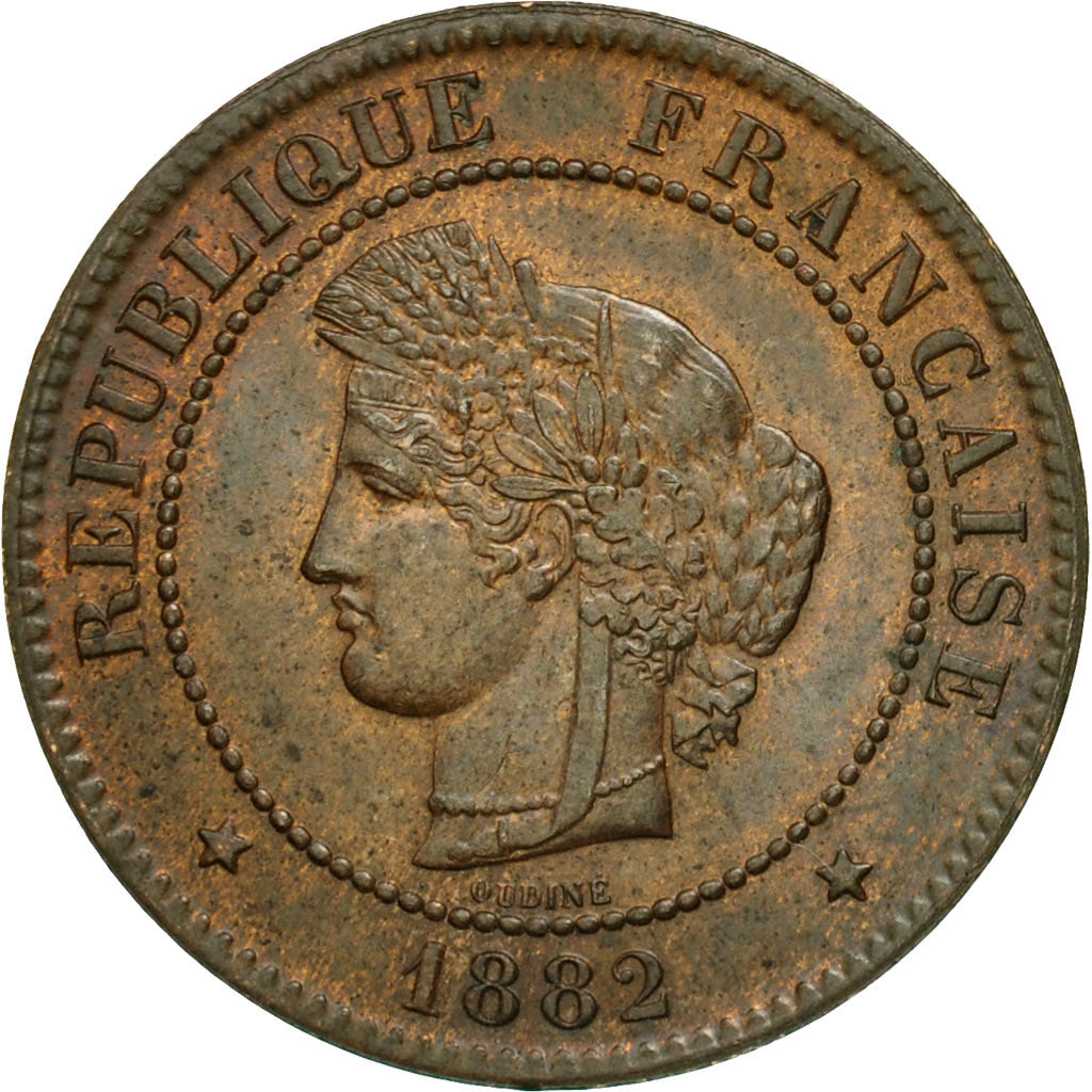 Coin, France, Cérès, 5 Centimes, 1882, Paris, AU(55-58), Bronze, KM:821.1