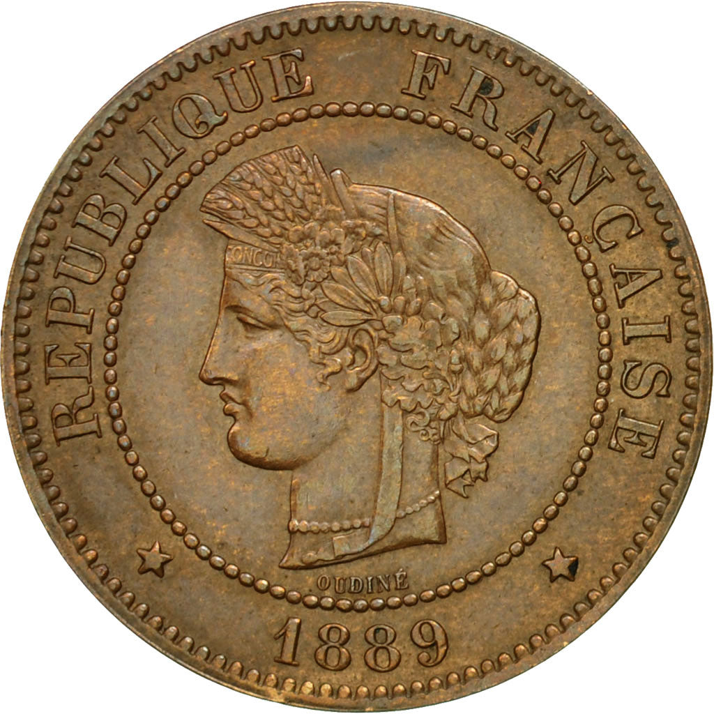 Coin, France, Cérès, 5 Centimes, 1889, Paris, AU(50-53), Bronze, KM:821.1