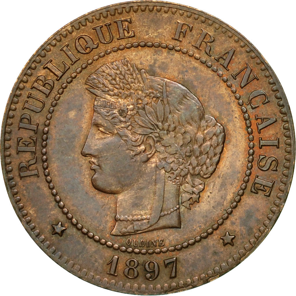 Monnaie, France, Cérès, 5 Centimes, 1897, Paris, SUP, Bronze, KM:821.1