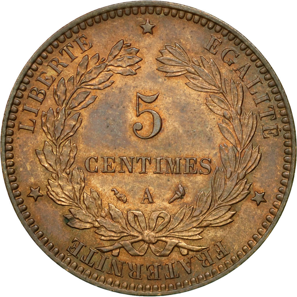 Monnaie, France, Cérès, 5 Centimes, 1897, Paris, SUP, Bronze, KM:821.1