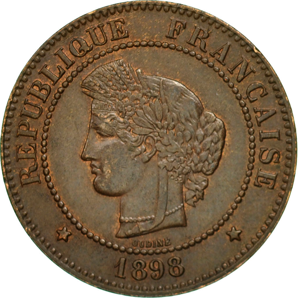 Coin, France, Cérès, 5 Centimes, 1898, Paris, AU(55-58), Bronze, KM:821.1
