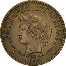 Monnaie, France, Cérès, 10 Centimes, 1897, Paris, TTB, Bronze, KM:815.1