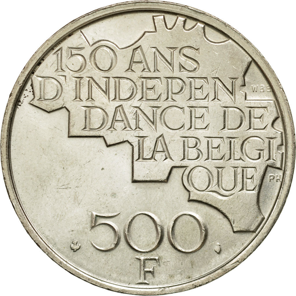 Coin, Belgium, 500 Francs, 500 Frank, 1980, Brussels, AU(55-58), Silver Clad