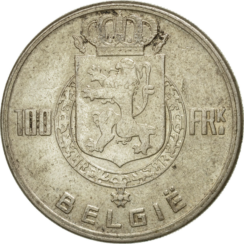 Monnaie, Belgique, 100 Francs, 100 Frank, 1949, TTB, Argent, KM:139.1