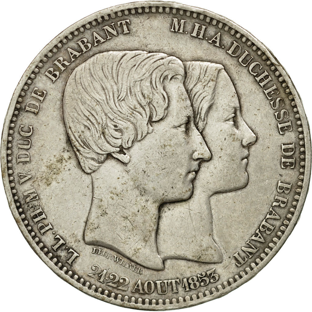 Coin, Belgium, Leopold I, 5 Francs, 1853, EF(40-45), Silver, KM:2.1