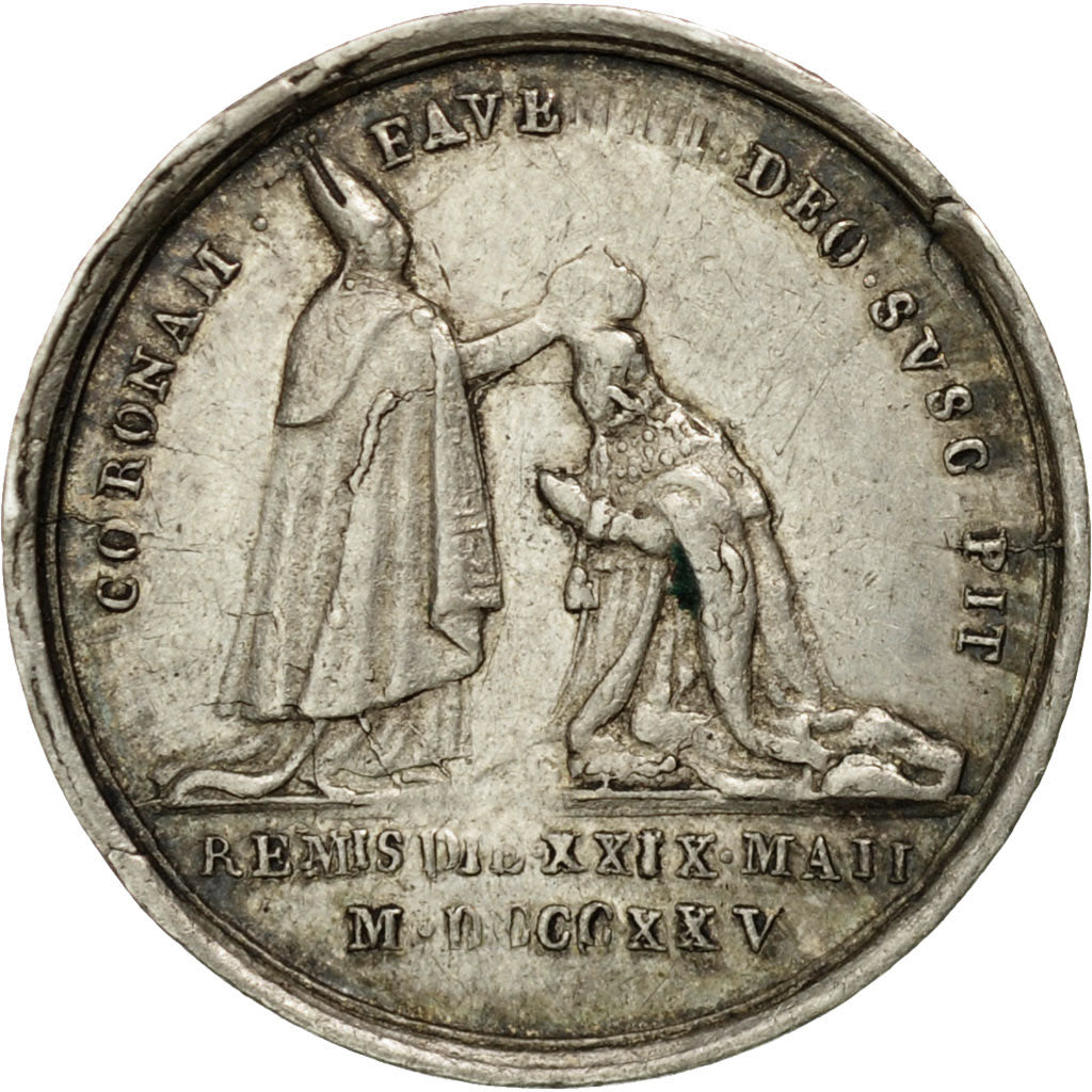 Francia, medalla, Charles X coronation quinarius, History, 1825, Gayrard, MBC