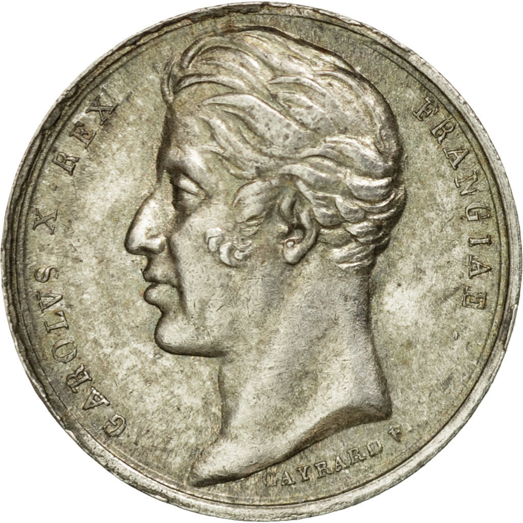 Francia, medalla, Charles X coronation quinarius, History, 1825, Gayrard, MBC+
