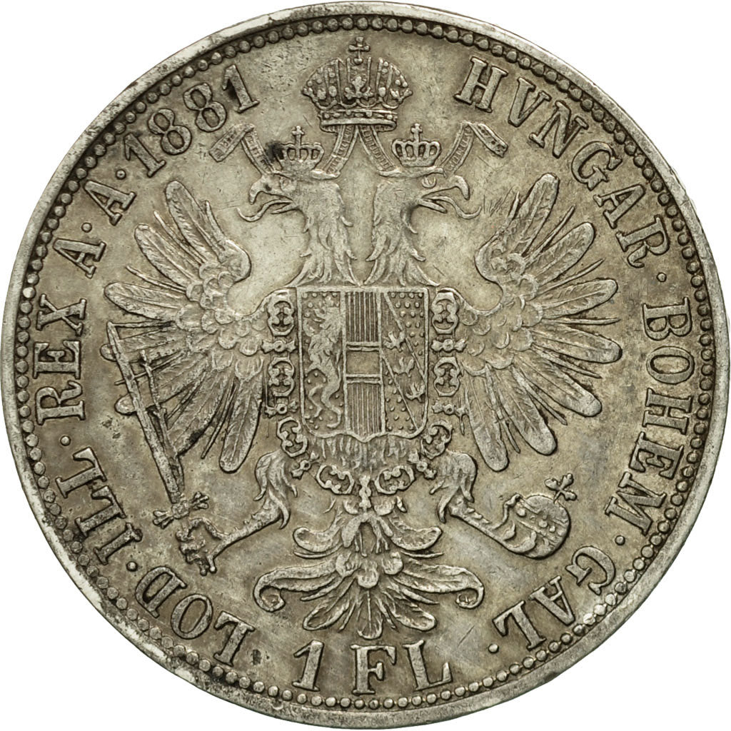 Moneda, Austria, Franz Joseph I, Florin, 1881, MBC+, Plata, KM:2222
