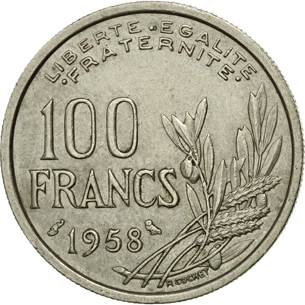 Coin, France, Cochet, 100 Francs, 1958, Paris, Chouette, EF(40-45)