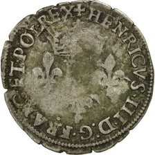 Moneta, Francia, Henri III, Henri III, Double Sol Parisis, 1583, Rouen, B+