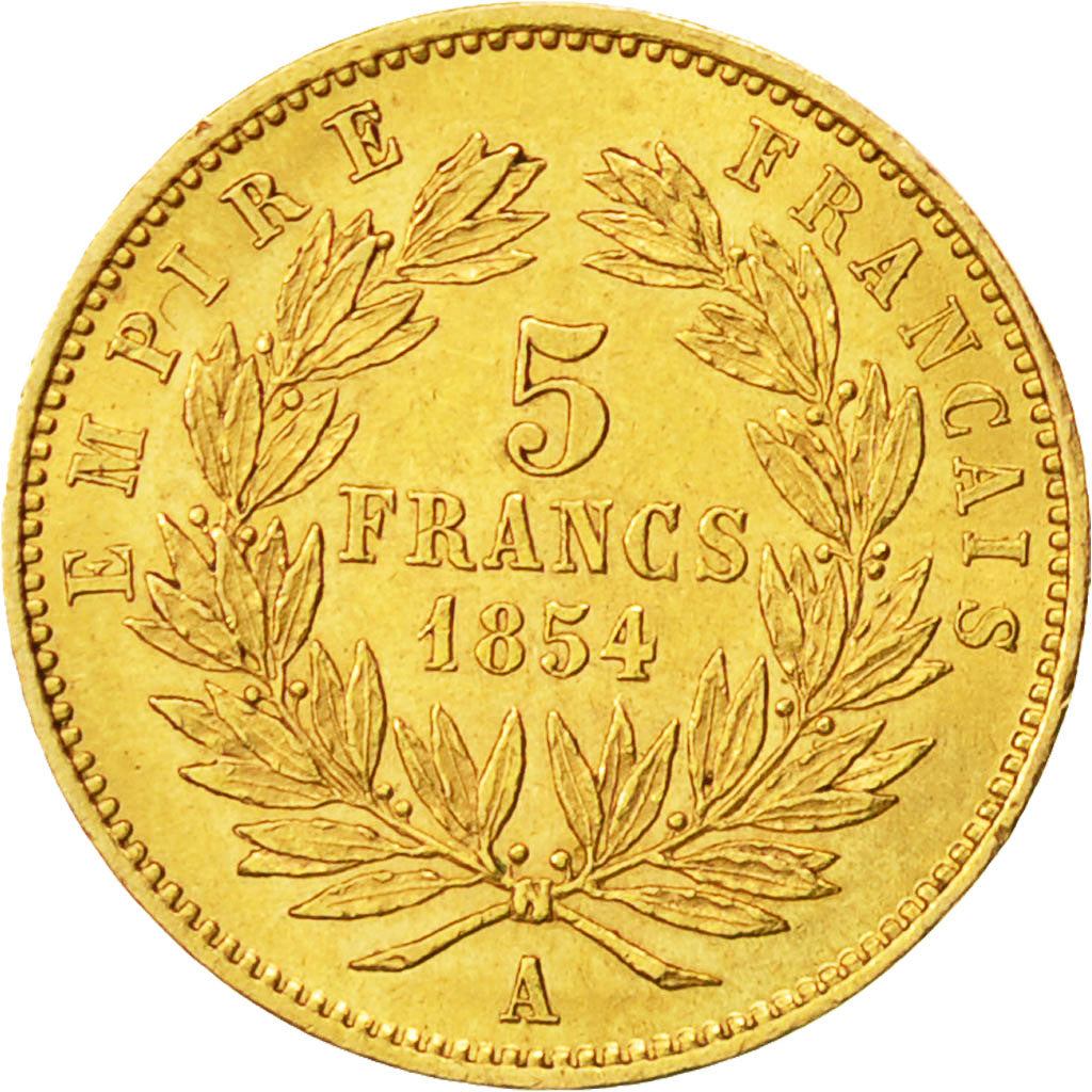 Munten, Frankrijk, Napoleon III, Napoléon III, 5 Francs, 1854, Paris, ZF+