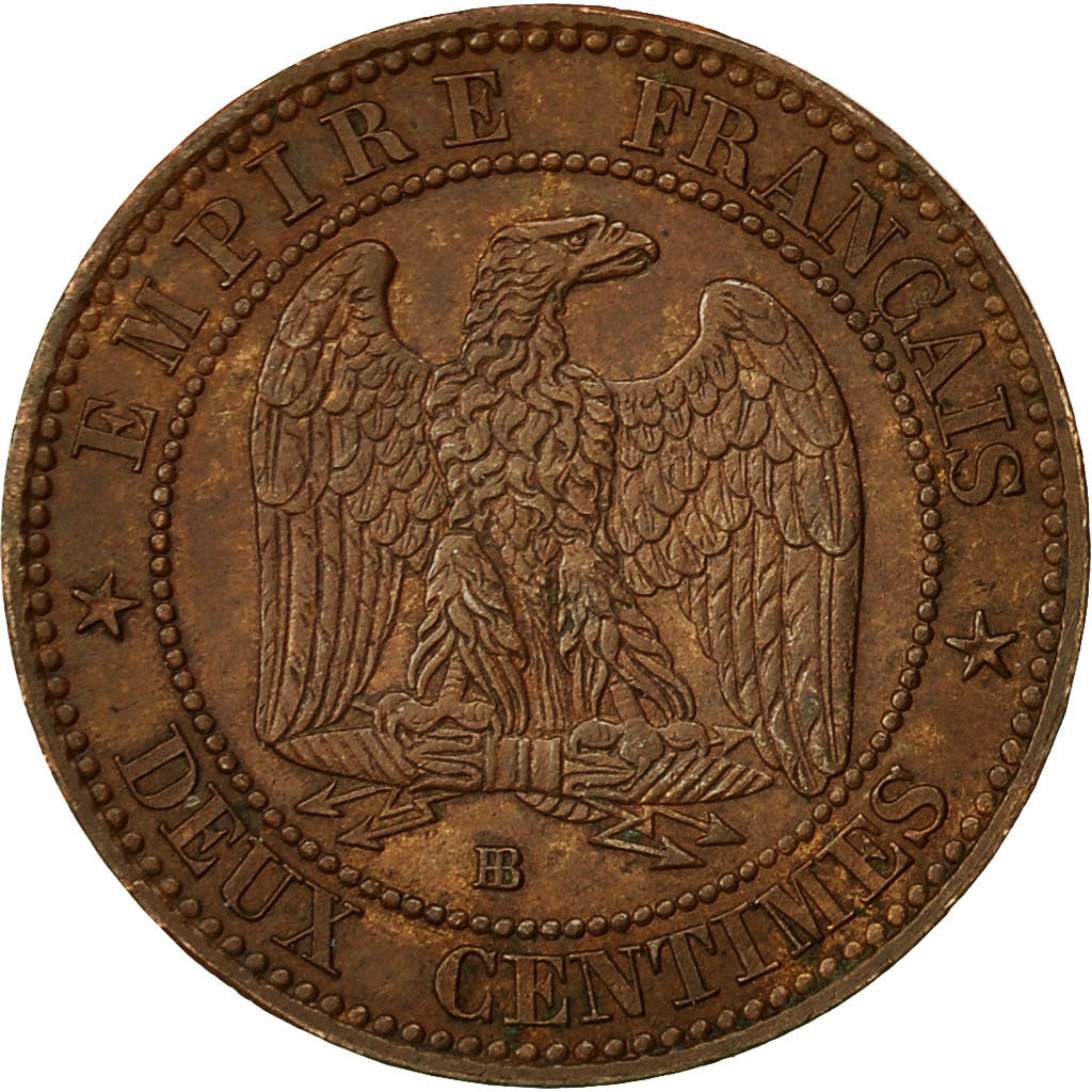 Monnaie, France, Napoleon III, Napoléon III, 2 Centimes, 1855, Strasbourg, TTB