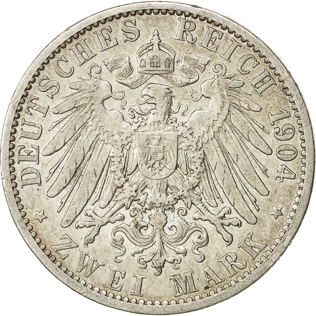 Coin, German States, PRUSSIA, Wilhelm II, 2 Mark, 1904, Berlin, EF(40-45)